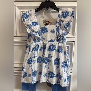 Rare Editions Light Blue Girls Top with Embroidered Label